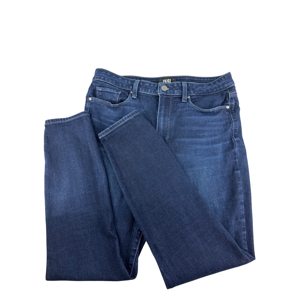 PAIGE Hoxton Ankle High Rise Skinny Jeans Dark Indigo Blue Size 31 Flawed